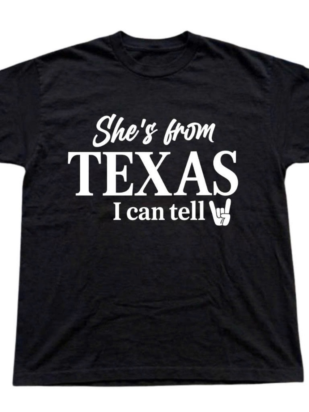 Gildan Shirt Black She's From Texas Graphic Tee